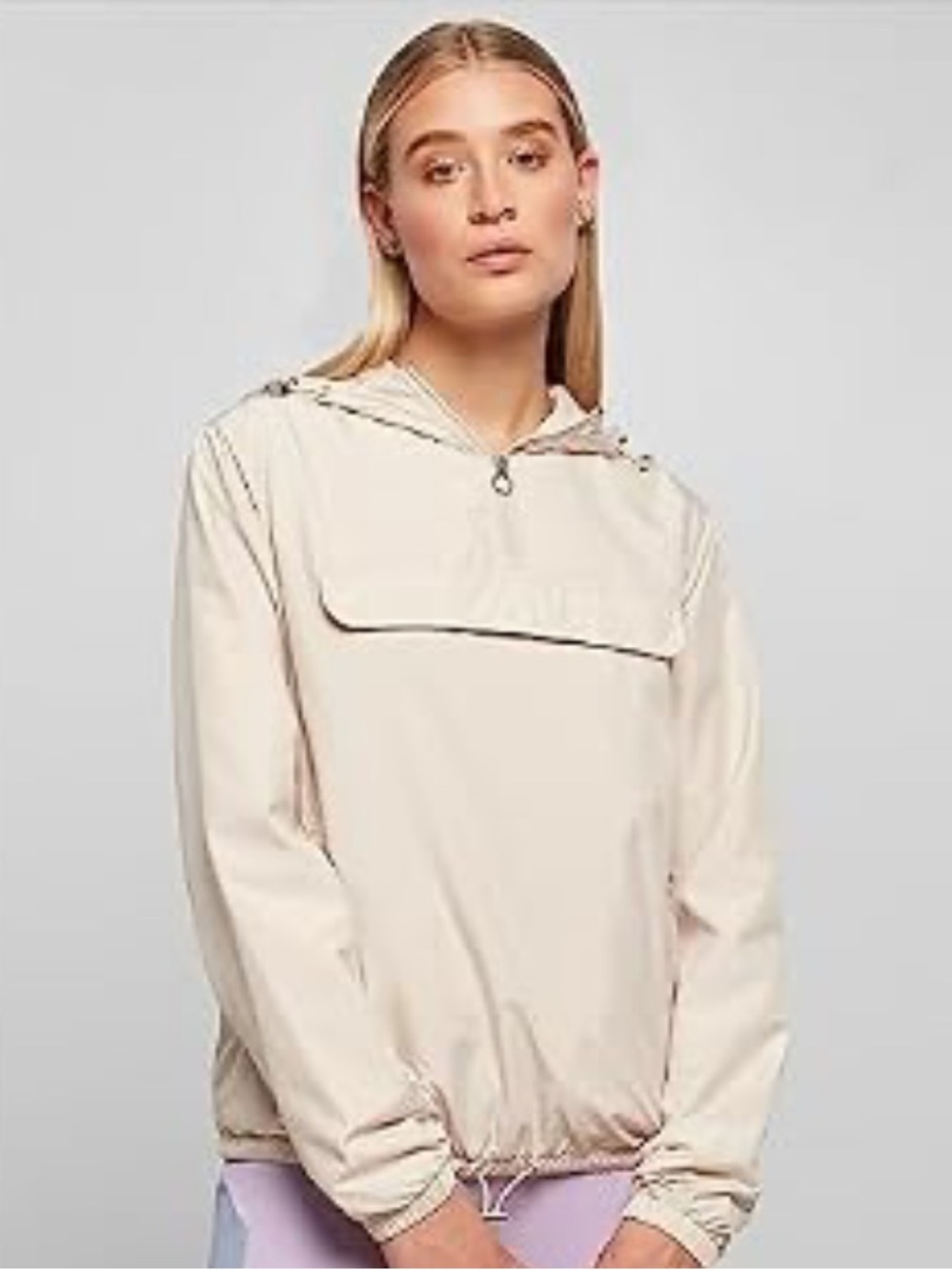 Urban classic Light Cream Hooded Pullover Jacket